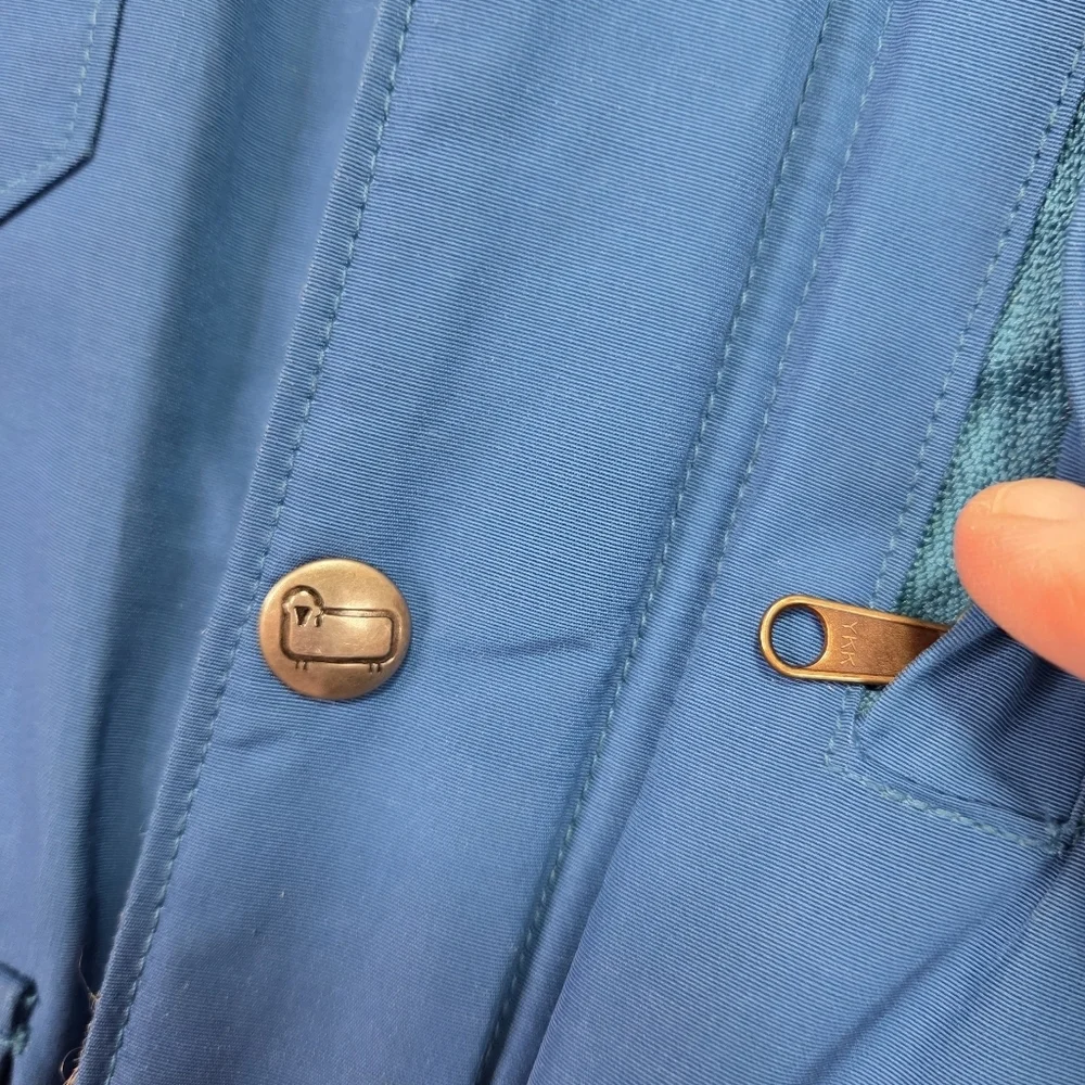 Vintage Woolrich Woman Blue Hooded Parka Jacket Wool Lined USA‎ Sz S